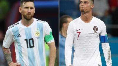Messi y Cristiano Ronaldo fueron eliminados del Mundial de Rusia 2018. Foto AFP