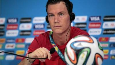 Stephan Lichtsteiner, durante la conferencia de prensa.