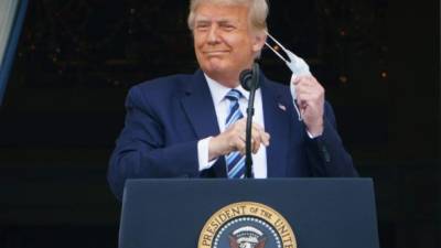Trump realizó ayer un mitin de campaña en el jardín de la Casa Blanca./AFP.