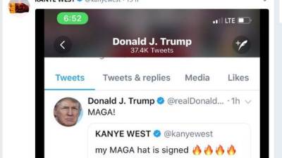 Twit de Kanye West a Trump.