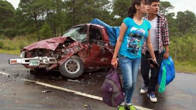 Heridos en accidente vehicular en Francisco Morazán.