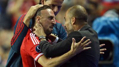 Manchester City's Spanish manager Pep Guardiola reacts during the English Premier League football match between Chelsea and Manchester City at Stamford Bridge in London on June 25, 2020. - Cheslea won the match 2-1. Jurgen Klopp's legendary status at Anfield was secured on Thursday as he became the first Liverpool manager to win a league title in 30 years. (Photo by PAUL CHILDS / POOL / AFP) / RESTRICTED TO EDITORIAL USE. No use with unauthorized audio, video, data, fixture lists, club/league logos or 'live' services. Online in-match use limited to 120 images. An additional 40 images may be used in extra time. No video emulation. Social media in-match use limited to 120 images. An additional 40 images may be used in extra time. No use in betting publications, games or single club/league/player publications. /