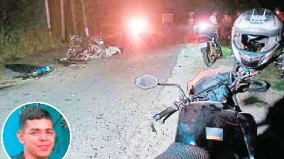 <b><span class=mln_uppercase_mln>Escena.</span></b> Carlos Pineda murió en el accidente que ocurrió la noche del martes en la carretera que de Jucutuma conduce a Ticamaya.