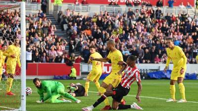 Brentford sorprendió al Liverpool ya que le hizo un tremendo partido.