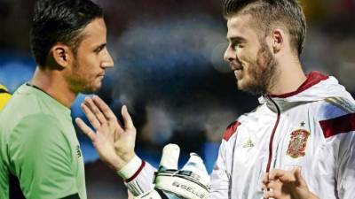Keylor Navas y David De Gea en un amistoso Costa Rica-España.
