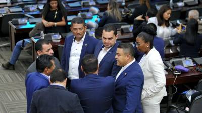 Diputados opositores durante la última sesion legislativa