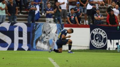 Kevin López festejó de esta manera su gol ante su exclub Motagua.