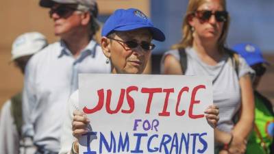 Continúan las protestas a favor de los migrantes centroamericanos.