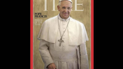 Portada de la revista Time en la que destaca el papa Francisco como el personaje de 2013.