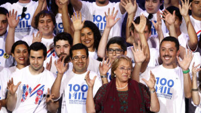 Michelle Bachelet cerró su campaña electoral el jueves.