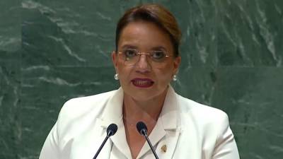 Xiomara Castro, presidenta de Honduras, durante su discurso este miércoles en la 79° Asamblea General de la ONU.