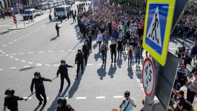 En todo el país se registraron manifestantes detenidos, su mayoría en Moscú. Foto/AFP