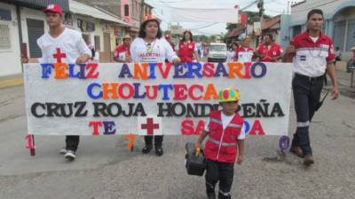 La Cruz Roja participó en los desfiles.
