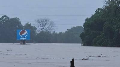 En alerta máxima está el valle de Sula por la crecida que registra el caudaloso río Ulúa.