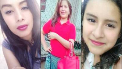 Noelia Giselle Vallecillo (15), Nolvia Reyes Pereira (15) y Astrid Daniela Vallecillo (11).
