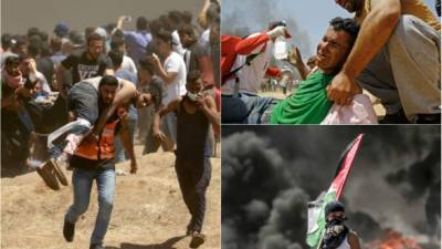 Israelíes y palestinos protagonizan nuevos enfrentamientos este martes en los Territorios Palestinos, un día después del baño de sangre en Gaza, el más grave en cuatro años que dejó casi 60 palestinos muertos por disparos de soldados israelíes.