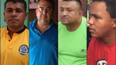 Mariano Díaz Chávez, Sergio Ramón Orellana, Douglas Geovanny Bustillo y Edilson Atilio Duarte Meza detenidos supuestamente por vínculos con el asesinato de Berta Cáceres.