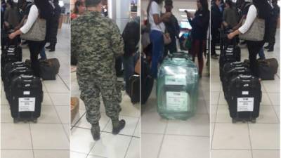 Las maletas previo a salir a USA para que los hondureños voten en USA.