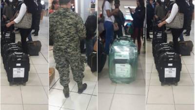 Las maletas previo a salir a USA para que los hondureños voten en USA.
