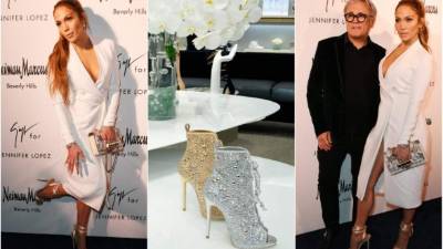 La cantante Jennifer López lanzó de la mano del diseñador Giuseppe Zanotti una nueva colección de zapatos. Seguramente muchas de sus fans tendrán que ahorrar mucho para comprarse cualquier par. Jennifer López lució para el lanzamiento este modelo cuyo costo es de 1,395 dólares, unos 22,700 lempiras.