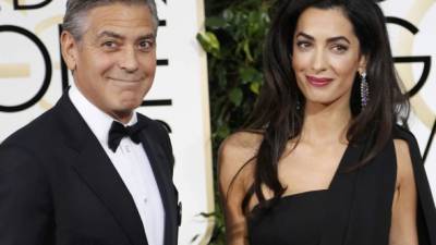 George Clooney y Amal Clooney en Los Globos de Oro.