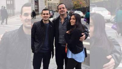 Esta es la fotografía que circula en las redes sociales de Yankel Rosenthal junto a sus hijos en una calle de Nueva York.