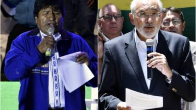 Evo Morales y Carlos Mesa. Fotos: AFP