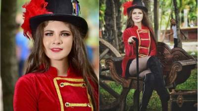 Daniela Valle, una hermosa joven oriunda de Ocotepeque, acaparó las miradas en los desfiles patrios con el cuadro de palillonas del Instituto Oficial Juventud Hondureña./Fotos: Enrique Gamoneda.