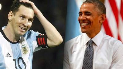 Messi admira al mandatario de los Estados Unidos.