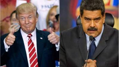 El presidente de Estados Unidos, Donald Trump y el presidente de Venezuela, Nicolás Maduro.