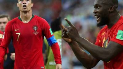 Cristiano Ronaldo y Lukaku son los goleadores del Mundial de Rusia. FOTOS AFP.