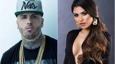 El cantante Nicky Jam y la modelo Angélica Cruz.