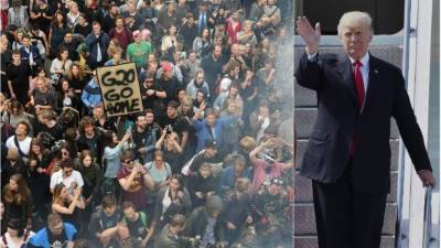 El presidente de EUA, Donald Trump, arribó hoy Hamburgo (Alemania) para asistir mañana a la cumbre del G20, donde una multitud de manifestantes le dieron la 'bienvenida al infierno'.