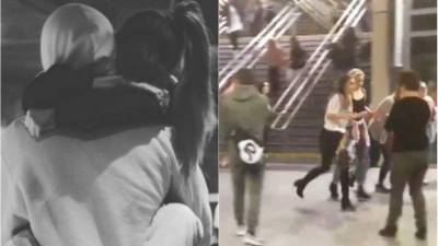 Ariana fue recibida en el aeropuerto por su novio, el rapero Mac Miller.