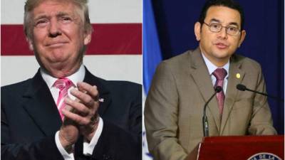 El presidente de Estados Unidos, Donald Trump y el presidente de Guatemala, Jimmy Morales.
