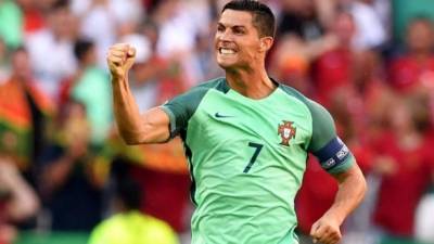 Cristiano Ronaldo celebrando uno de sus goles contra Hungría. Foto AFP