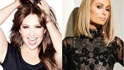 Thalía y Paris Hilton.