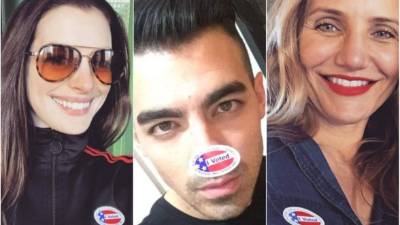 Los famosos estadounidenses han posteado en sus redes sociales sus selfies tras haber votado, algunos no ocultan por quién lo han hecho.