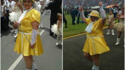 Doña Violeta lució feliz y derrochó civismo este 15 de Septiembre en Tegucigalpa.