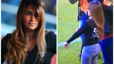Antonella Roccuzzo, la pareja de Lionel Messi, presenció el encuentro del Barcelona ante la Real Sociedad, en la 13° fecha de la Liga de España.