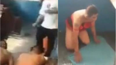 Varios presos fueron obligados por otros reos a vestir lencería de mujer para limpiar el piso de un penal mexicano.