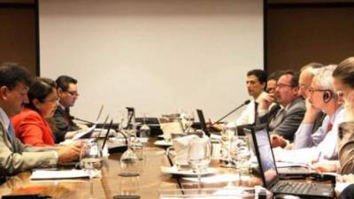 El equipo de comercio exterior del ministerio de Economía de Guatemala durante las reuniones con la EFTA.