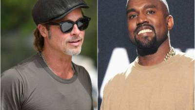 El actor Brad Pitt y el rapero Kanye West.