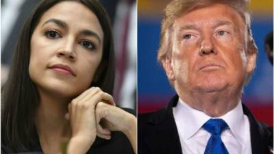 Alexandria Ocasio-Cortez y Donald Trump.