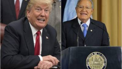 Donald Trump, presidente de EEUU, y el presidente salvadoreño, Salvador Sánchez Cerén. Fotos/EFE.