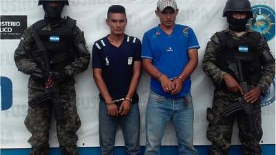 Los capturados José Willian Castellanos y José Elías Castellanos.