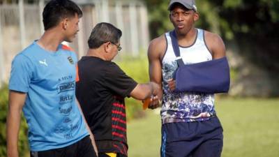 Luis López estuvo este martes en el entrenamiento del Real España.