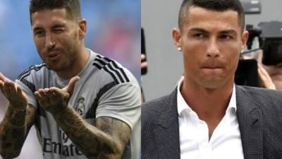 Sergio Ramos se llevó de encuentro a Cristiano Ronaldo. FOTOS AFP.