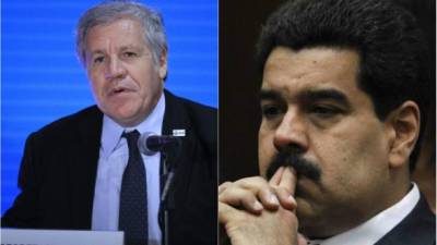 El secretario general de la OEA Luis Almagro y el presidente de Venezuela, Nicolás Maduro. EFE/Archivo