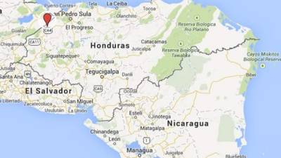 Ubicación de Macuelizo, Santa Bárbara, en el mapa de Honduras.